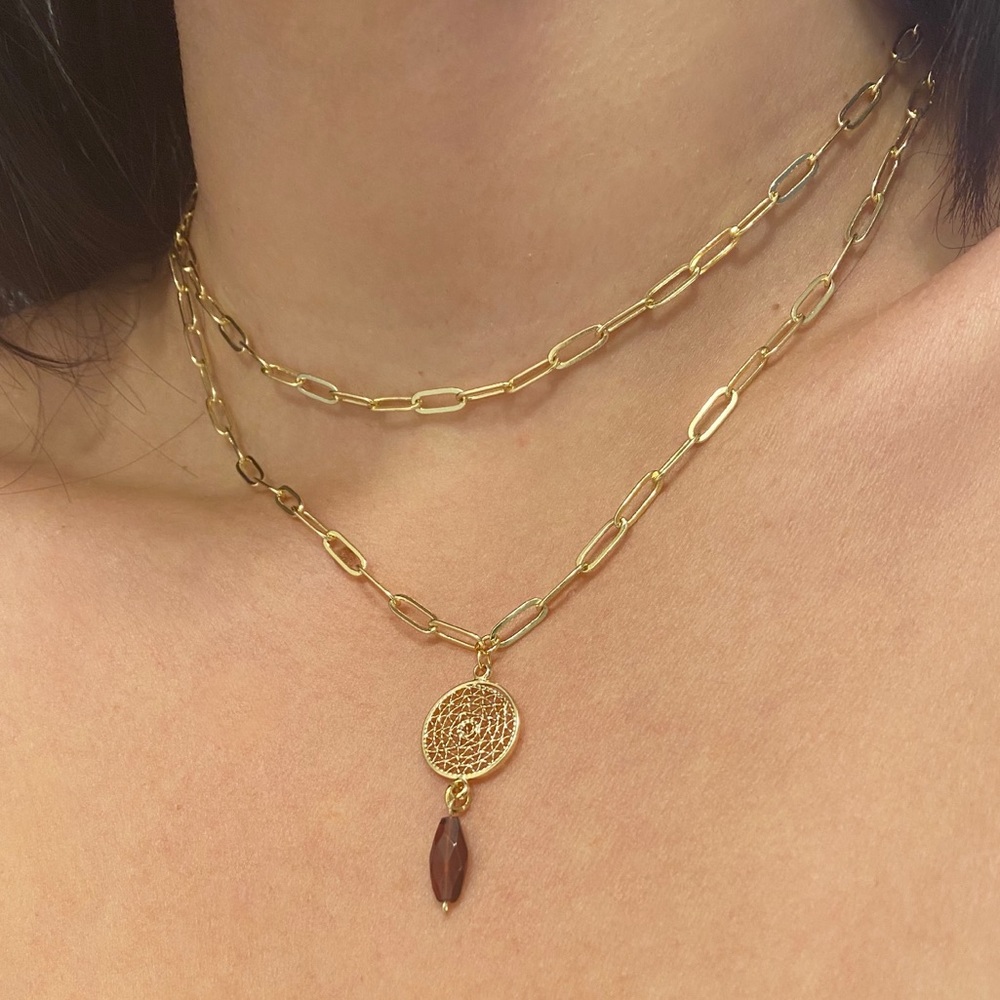 Paperclip chain layer necklace